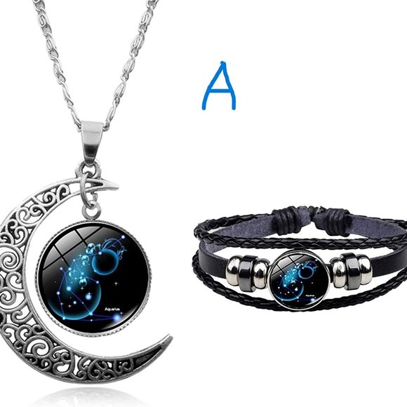Jewelry - New 12 Zodiac Constellation Necklace & Constellations Beaded Hand Woven Leather